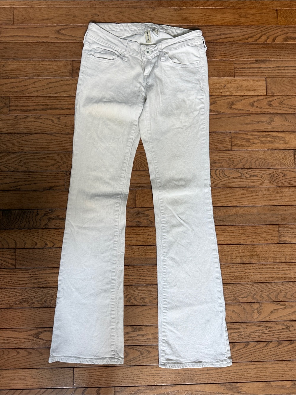 Mango Low-Rise White Flares Jeans